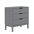 Pemberly Row 3-Drawer Kids Dresser with Smooth Bearing Slides in Gray