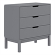 Pemberly Row 3-Drawer Kids Dresser with Smooth Bearing Slides in Gray