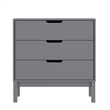 Pemberly Row 3-Drawer Kids Dresser with Smooth Bearing Slides in Gray