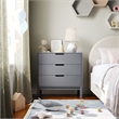 Pemberly Row 3-Drawer Kids Dresser with Smooth Bearing Slides in Gray