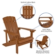 Pemberly Row Star and Moon Fire Pit with Cover and 4 Teak Adirondack Chairs