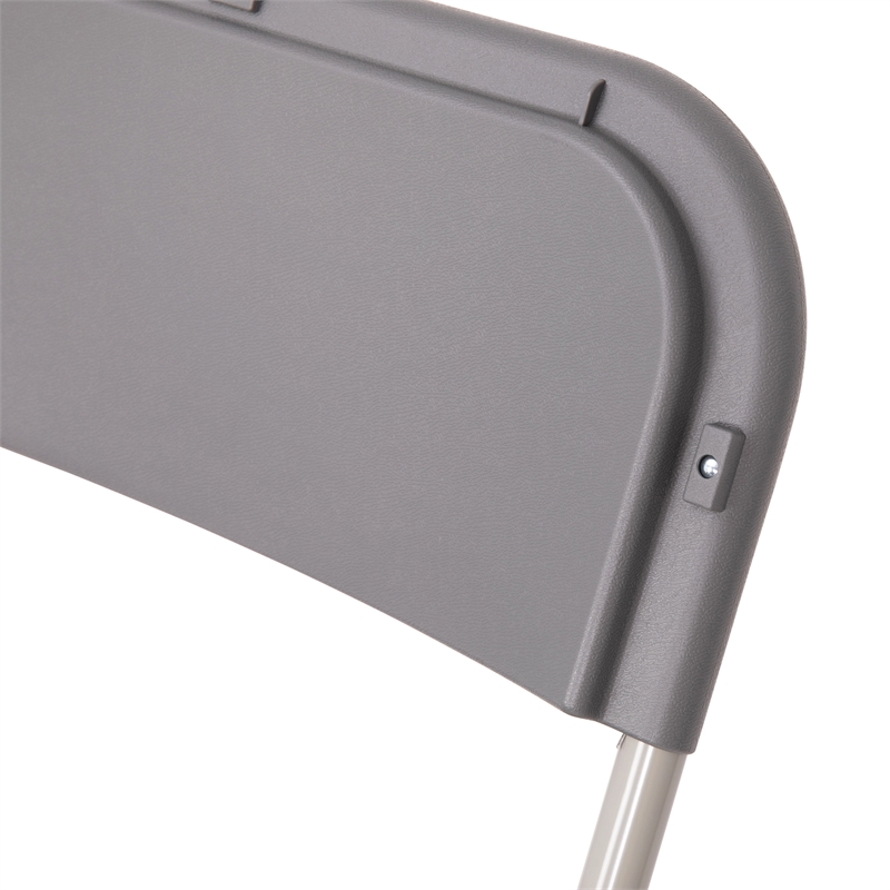 Pemberly Row Wide and Tall Gray Plastic Folding Chairs Set of 4
