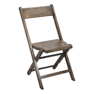 Pemberly Row Slatted Wood Folding Chair Set of 2 in Antique Black