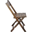 Pemberly Row Slatted Wood Folding Chair Set of 2 in Antique Black