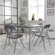 Pemberly Row 5 Piece Folding Card Table & Chair Set with Upholstered Top in Gray