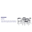 Pemberly Row 5 Piece Folding Card Table & Chair Set with Upholstered Top in Gray