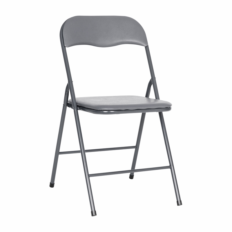 Pemberly Row 5 Piece Folding Card Table & Chair Set with Upholstered Top in Gray