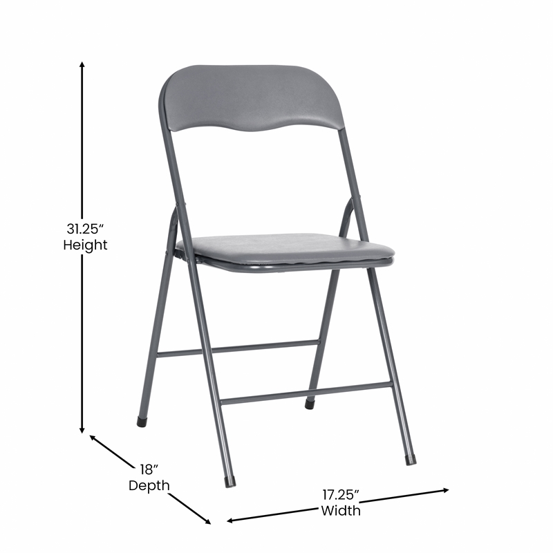 Pemberly Row 5 Piece Folding Card Table & Chair Set with Upholstered Top in Gray