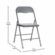 Pemberly Row 5 Piece Folding Card Table & Chair Set with Upholstered Top in Gray