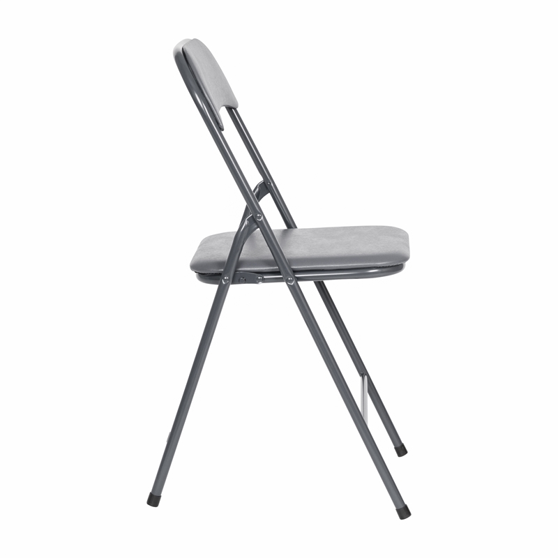 Pemberly Row 5 Piece Folding Card Table & Chair Set with Upholstered Top in Gray
