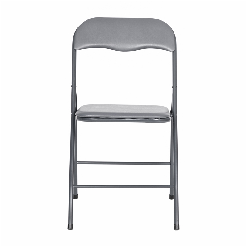 Pemberly Row 5 Piece Folding Card Table & Chair Set with Upholstered Top in Gray