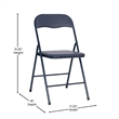 Pemberly Row 5 Piece Folding Card Table & Chair Set with Upholstered Top in Navy