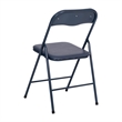 Pemberly Row 5 Piece Folding Card Table & Chair Set with Upholstered Top in Navy