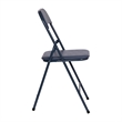 Pemberly Row 5 Piece Folding Card Table & Chair Set with Upholstered Top in Navy