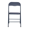 Pemberly Row 5 Piece Folding Card Table & Chair Set with Upholstered Top in Navy