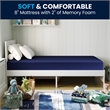 Pemberly Row Memory Foam Twin XL Cooling Mattress with Zippered Cover in Blue