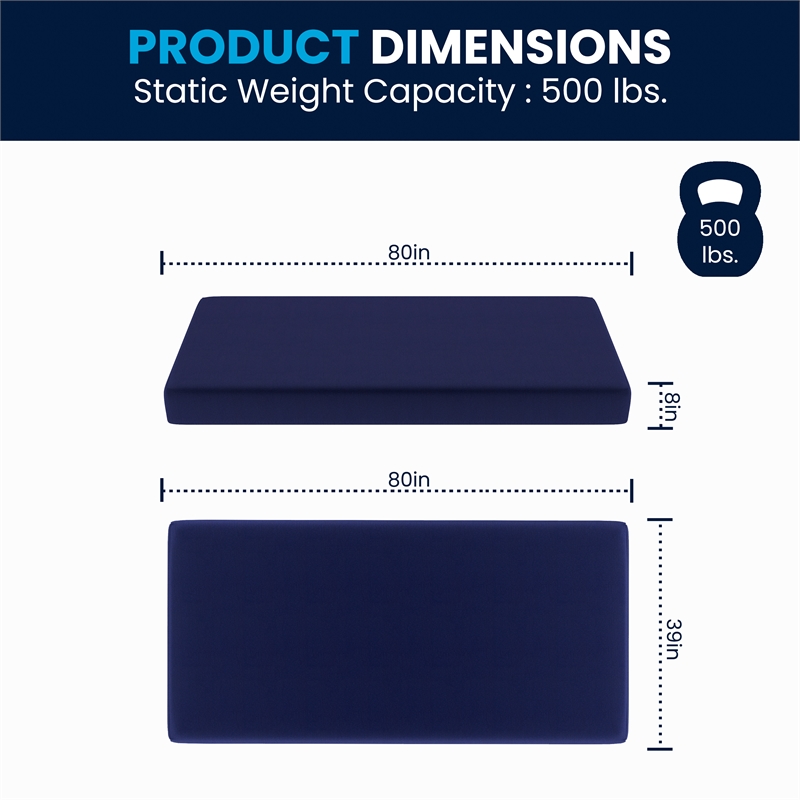 Pemberly Row Memory Foam Twin XL Cooling Mattress with Zippered Cover in Blue