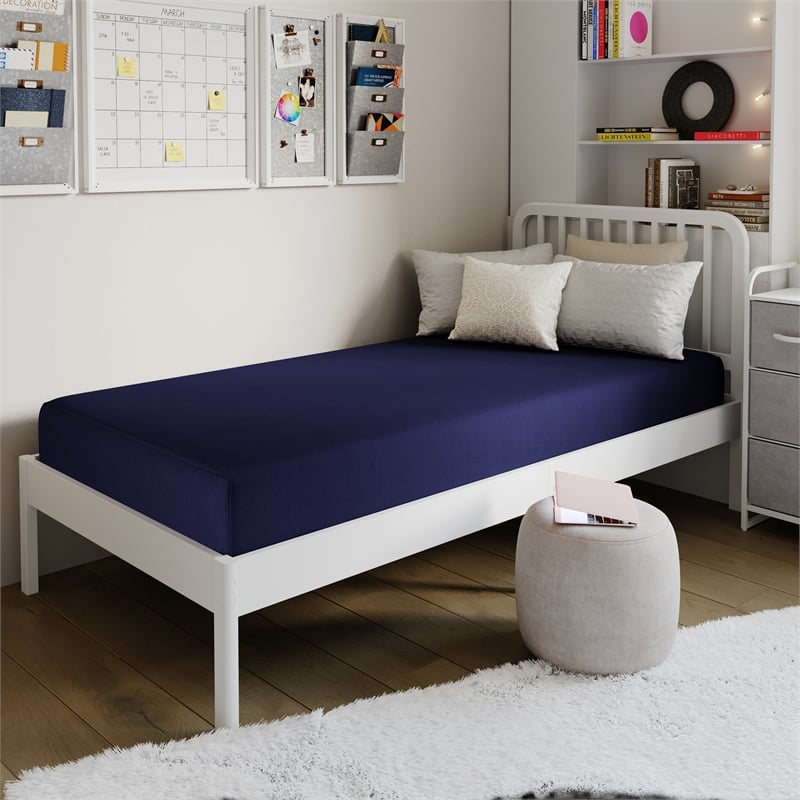 Pemberly Row Memory Foam Twin XL Cooling Mattress with Zippered Cover in Blue