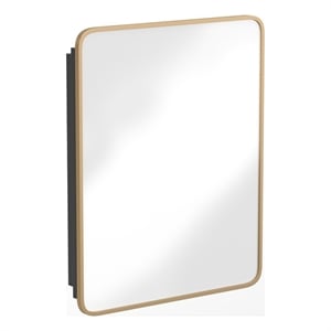 Pemberly Row 24x30 Recessed Bathroom Medicine Cabinet with Beveled Mirror - Gold