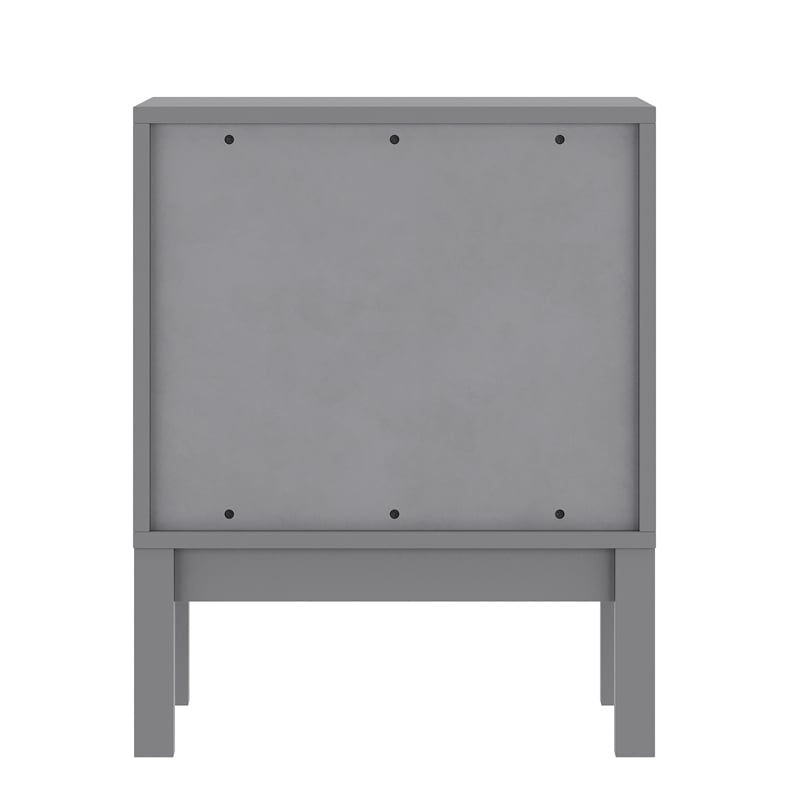 Pemberly Row Kids Solid Wood Nightstand with 2 Storage Drawers in Gray