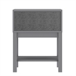 Pemberly Row Kids Nightstand with Storage Drawer and Shelf in Gray