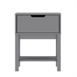 Pemberly Row Kids Nightstand with Storage Drawer and Shelf in Gray