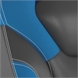 Pemberly Row Office Gaming Chair with Skater Wheels and Flip Up Arms in Blue