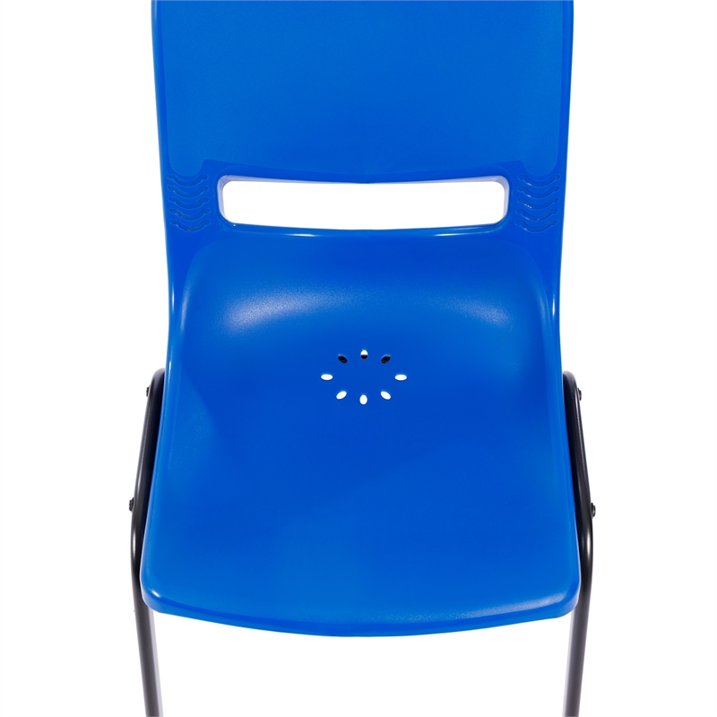 Pemberly Row Ergonomic Heavy-Duty Flex Comfort Classroom Stack Chair in Navy