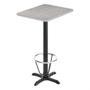 Pemberly Row 24&quot x 30&quot Gray Dining Table Top with 22x22 Bar Height Base