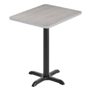 Pemberly Row 24&quot x 30&quot Gray Rectangular Dining Table Top with Black X Base