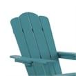 Pemberly Row Adirondack Chair with Pullout Ottoman & Cupholder in Blue