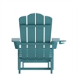 Pemberly Row Adirondack Chair with Pullout Ottoman & Cupholder in Blue