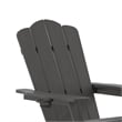 Pemberly Row Adirondack Chair with Pullout Ottoman & Cupholder in Gray