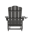 Pemberly Row Adirondack Chair with Pullout Ottoman & Cupholder in Gray