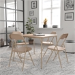 Pemberly Row 5 Piece Folding Card Table & Chair Set with Upholstered Top in Tan