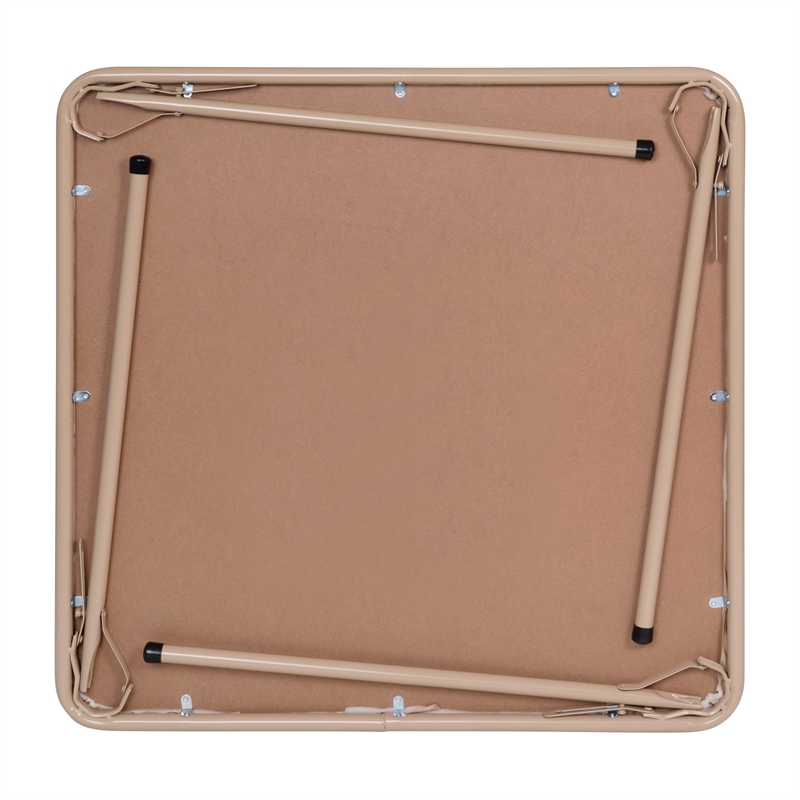 Pemberly Row 5 Piece Folding Card Table & Chair Set with Upholstered Top in Tan