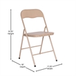 Pemberly Row 5 Piece Folding Card Table & Chair Set with Upholstered Top in Tan