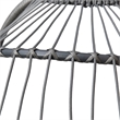 Pemberly Row Foldable Hanging Egg Chair with C-Stand and Cushions in Gray