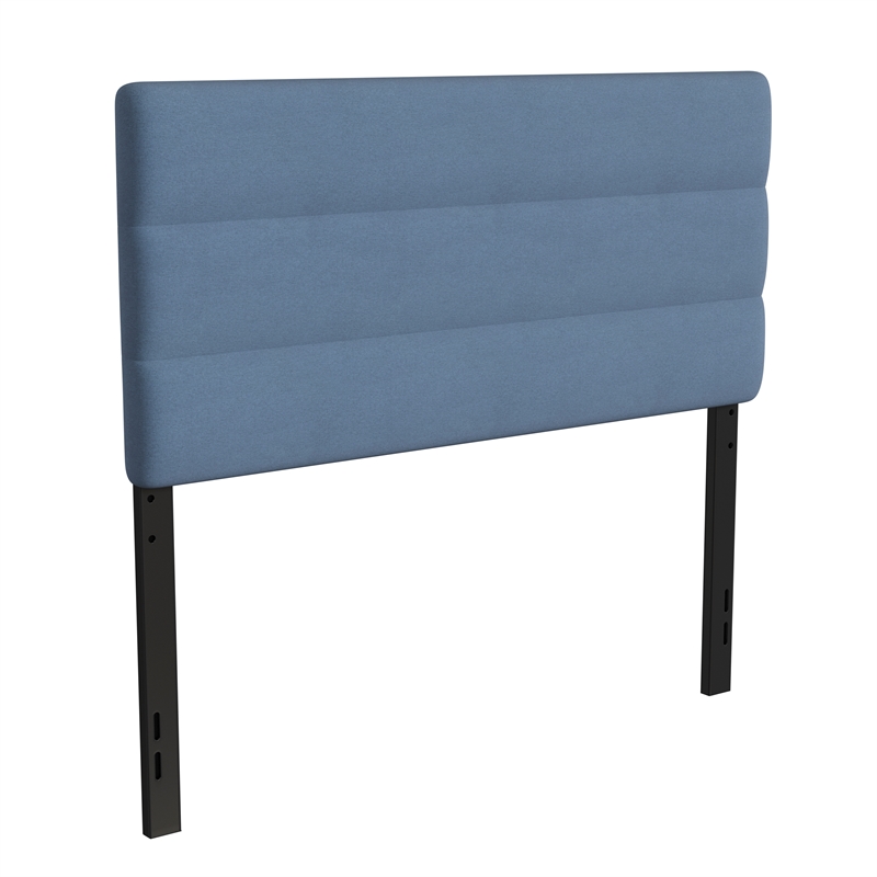 Pemberly Row Universal Fit Tufted Upholstered Full Headboard in Blue