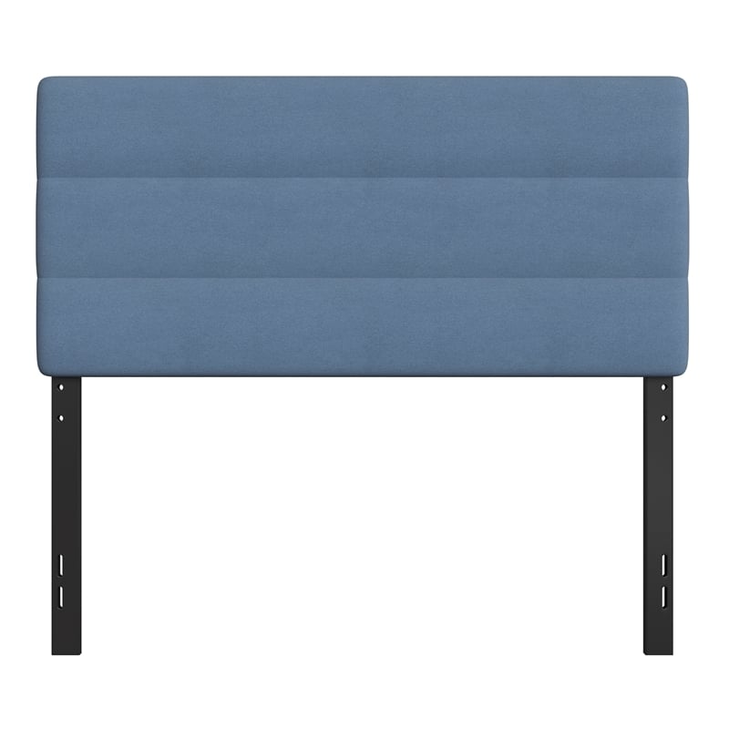 Pemberly Row Universal Fit Tufted Upholstered Full Headboard in Blue
