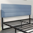 Pemberly Row Universal Fit Tufted Upholstered King Headboard in Blue