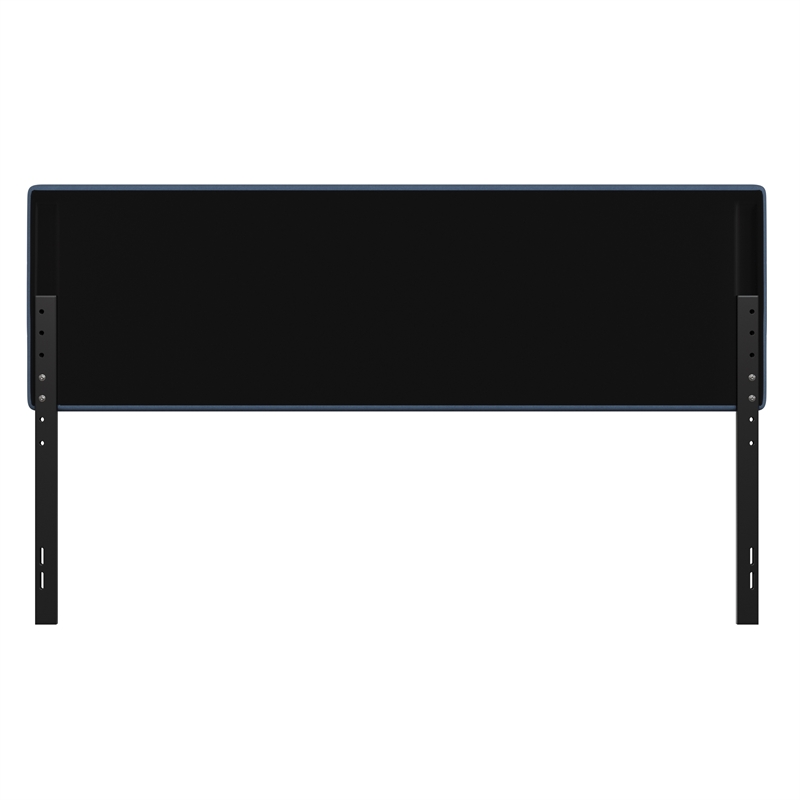 Pemberly Row Universal Fit Tufted Upholstered King Headboard in Blue