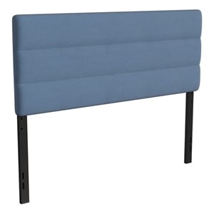 Pemberly Row Universal Fit Tufted Upholstered Queen Headboard in Blue