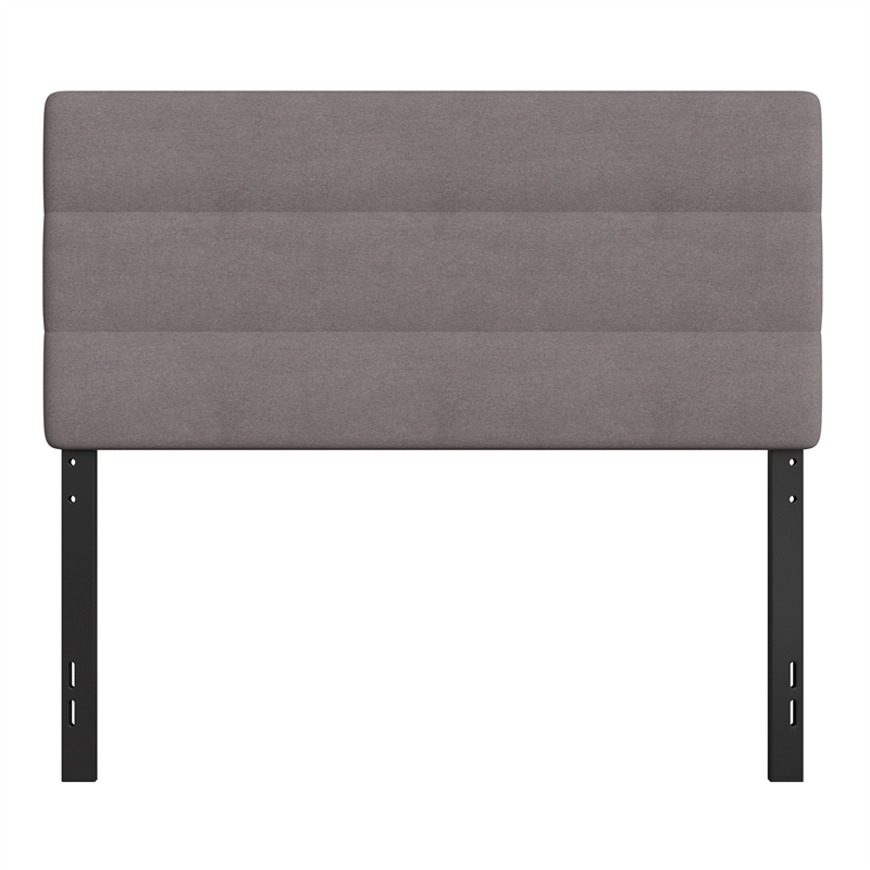 Pemberly Row Universal Fit Tufted Upholstered Full Headboard in Gray