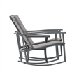 Pemberly Row 3 Piece Rocking Chair & Glass Top Table Set in Gray/Black
