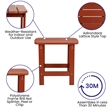Pemberly Row Indoor/Outdoor Adirondack Side Table and 2 Chair Set in Red