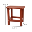 Pemberly Row Indoor/Outdoor Adirondack Side Table and 2 Chair Set in Red