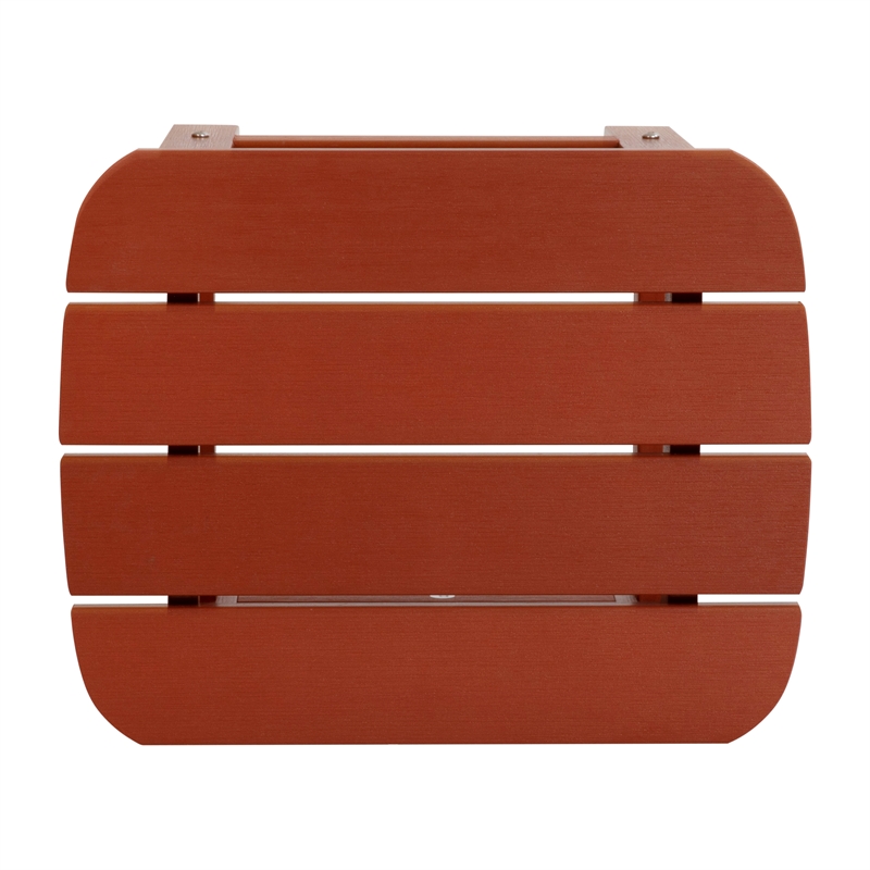 Pemberly Row Indoor/Outdoor Adirondack Side Table and 2 Chair Set in Red