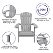 Pemberly Row Set of 2 Folding Adirondack Chairs with Side Table in Gray