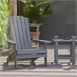 Pemberly Row Set of 2 Folding Adirondack Chairs with Side Table in Gray